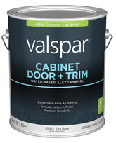 Valspar 8100 028.0081002.007 Cabinet, Door and Trim Paint Enamel, Water Base, Satin Sheen, Tint Base, 1 gal